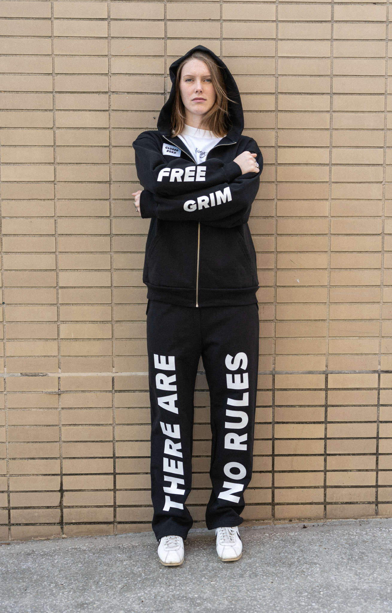 "Free Grim" Black Zip Up Hoodie