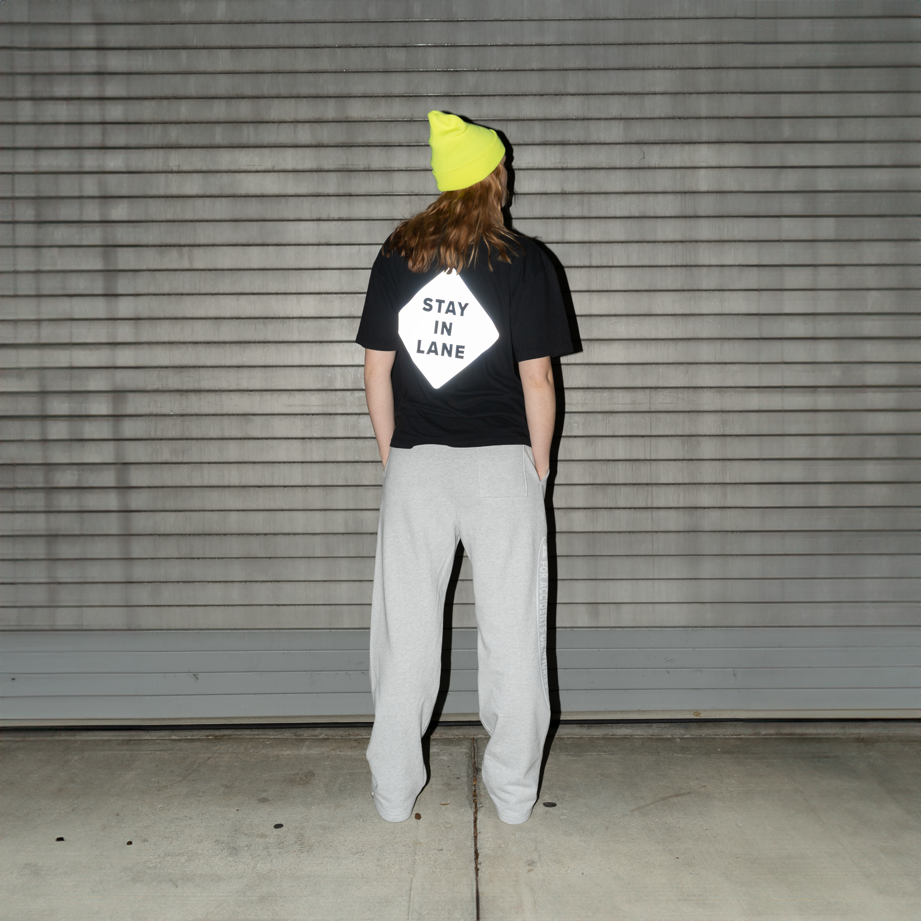 "Stay in Lane" Reflective Black Tee