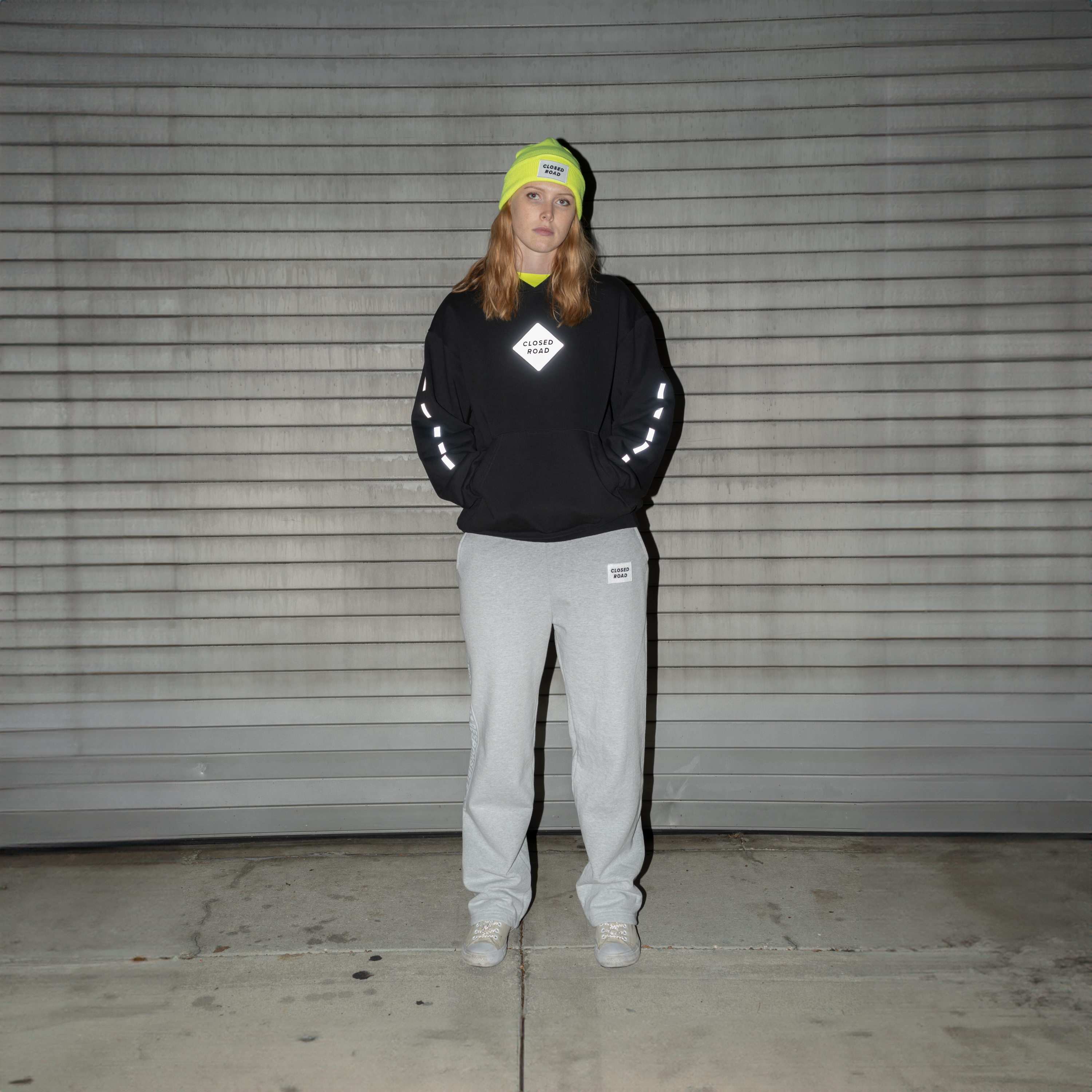 "Stay in Lane" Reflective Black Hoodie