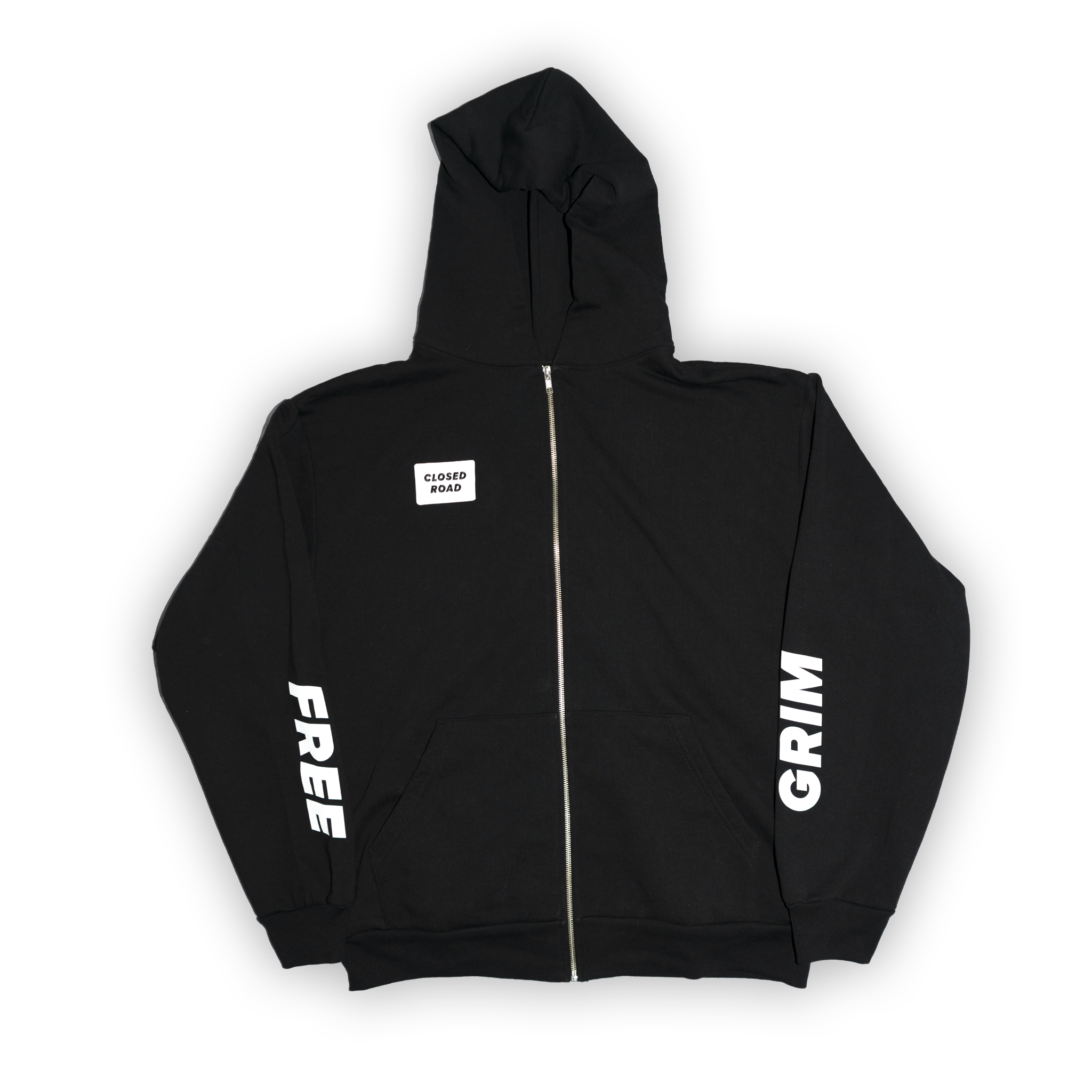 "Free Grim" Black Zip Up Hoodie