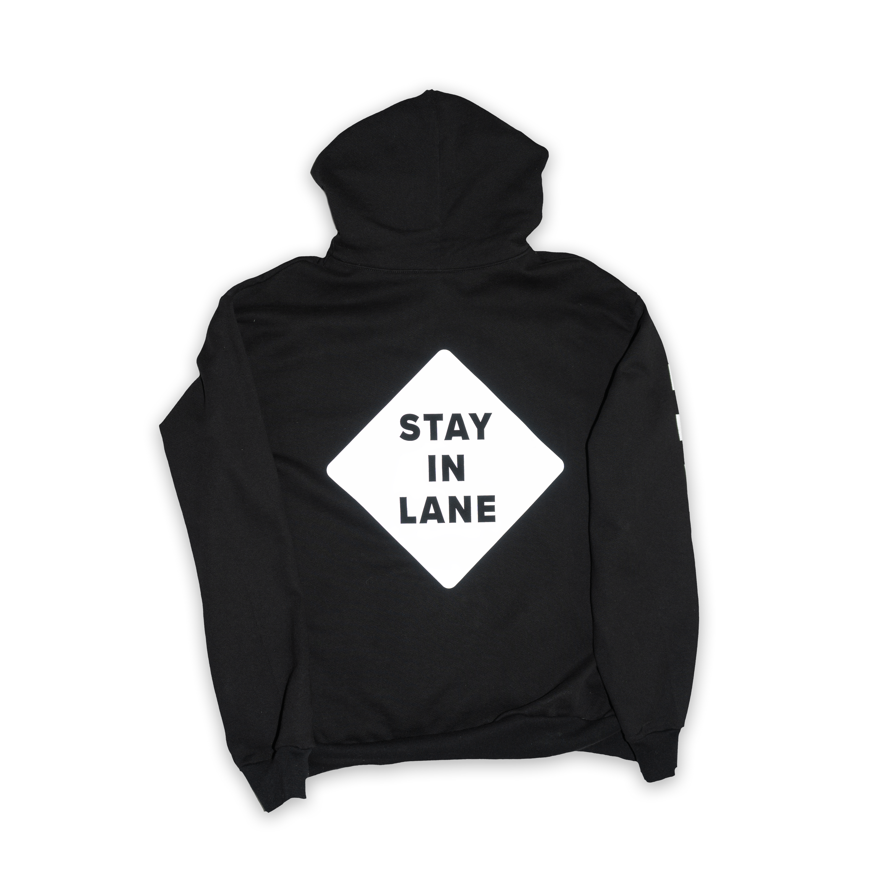 "Stay in Lane" Reflective Black Hoodie