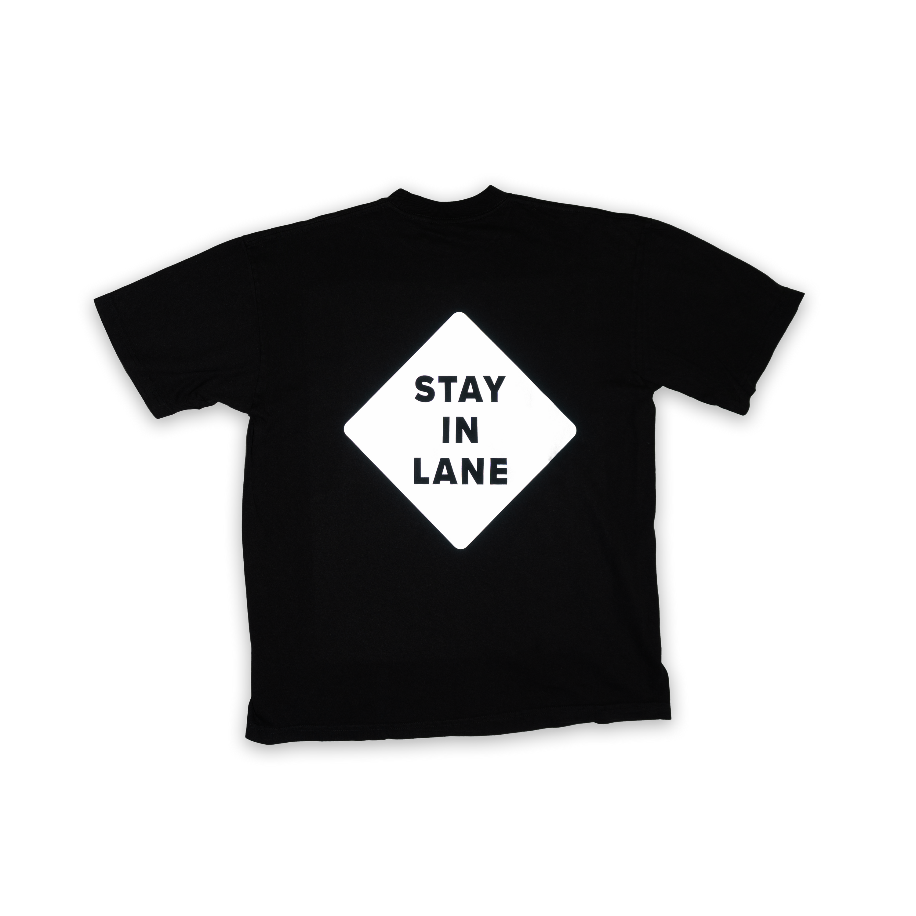"Stay in Lane" Reflective Black Tee