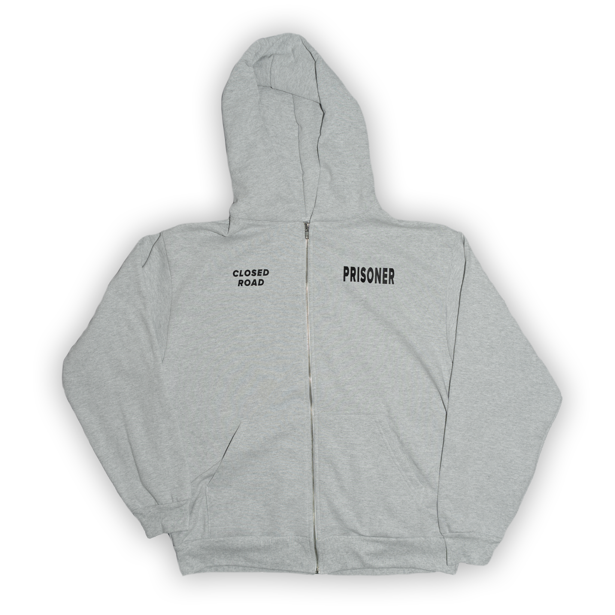 "Prisoner" Gray Zip Up Hoodie