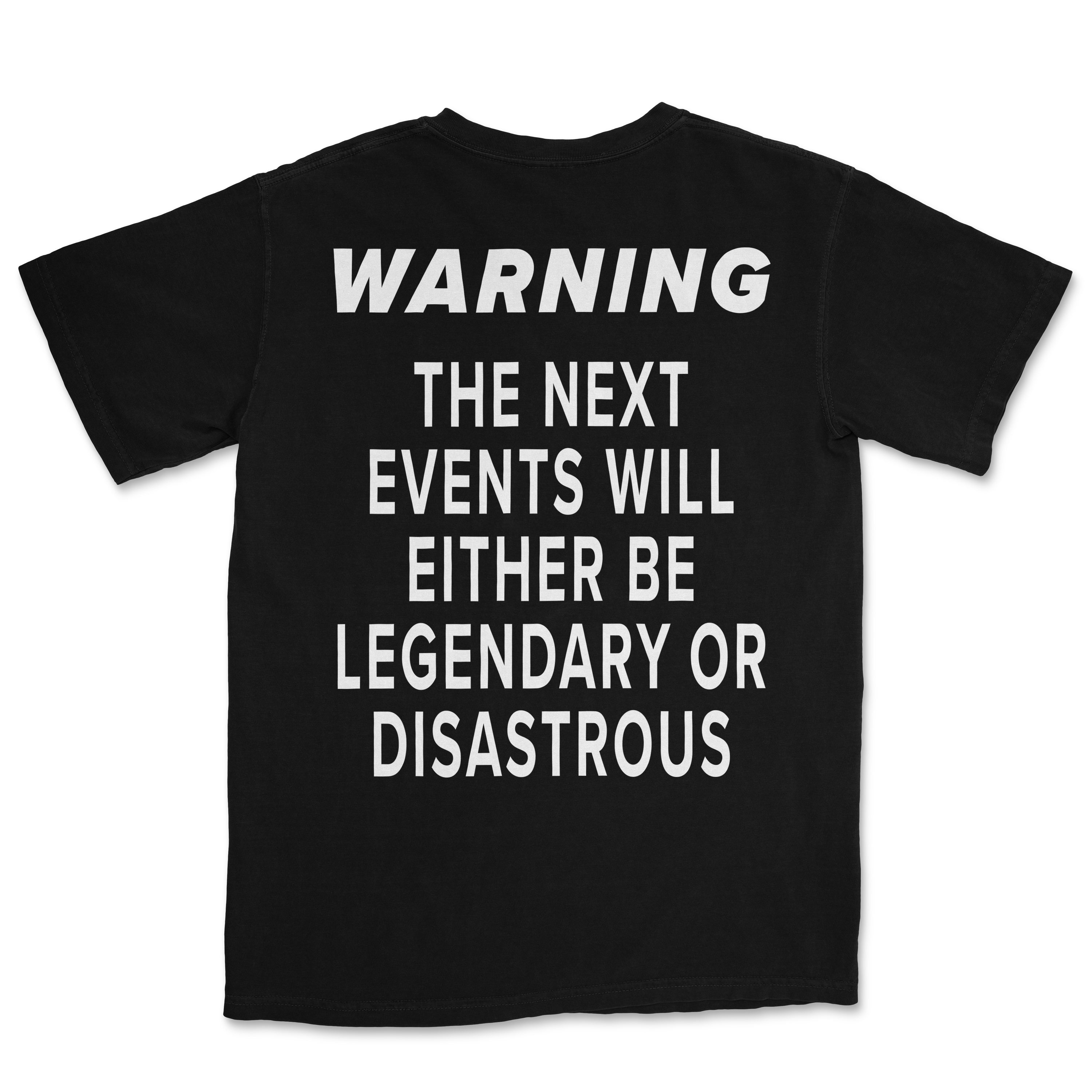 "Warning" Black Tee